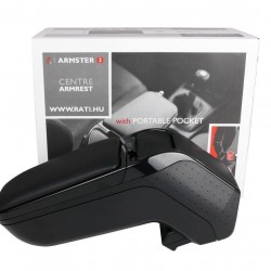 Cotiera Armster 2 SKODA FABIA 2022-prez capac piele eco, neagra, cu portofel