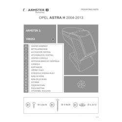 Cotiera Armster 2 OPEL ASTRA H 2004-2013 capac piele eco, neagra, cu portofel