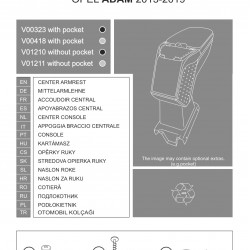 Cotiera Armster 2 OPEL ADAM 2013-2019 capac piele eco, neagra, cu portofel