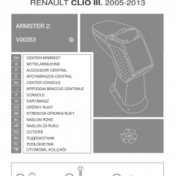 Cotiera Armster 2 RENAULT CLIO III 2005-2013 capac piele eco, negru-gri, cu portofel
