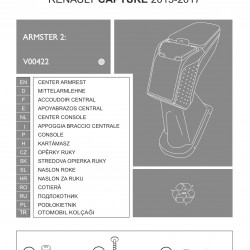 Cotiera Armster 2 RENAULT CAPTUR 2013-2017 capac piele eco, negru-gri, cu portofel