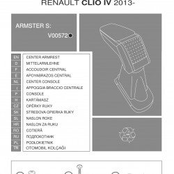 Cotiera Armster S RENAULT CLIO IV 2013-2018 capac piele eco, neagra