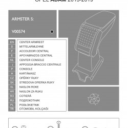 Cotiera Armster 3 OPEL ADAM 2013-2019 capac material textil, neagra
