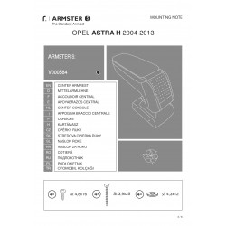 Cotiera Armster 3 OPEL ASTRA H 2004-2013 capac material textil, neagra