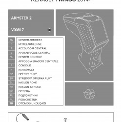 Cotiera Armster 2 RENAULT TWINGO 2014-prez +12V capac piele eco, neagra, cu portofel