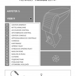 Cotiera Armster S RENAULT TWINGO 2014-prez +12V capac piele eco, neagra