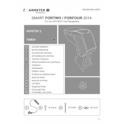 Cotiera Armster 2 SMART FOR2 2014-prez +12V capac piele eco, neagra, cu portofel