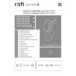 Cotiera Armster 2 RENAULT CAPTUR 2013-2017 capac piele eco, negru-gri fara portofel