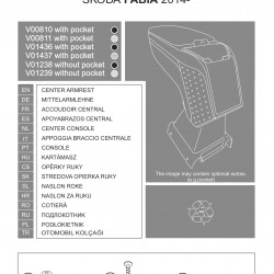Cotiera Armster 2 SKODA FABIA 2014-2021 capac piele eco, negru-gri fara portofel