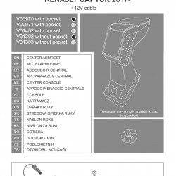 Cotiera Armster 2 RENAULT CAPTUR 2017-2019 12V capac piele eco, negru-gri fara portofel