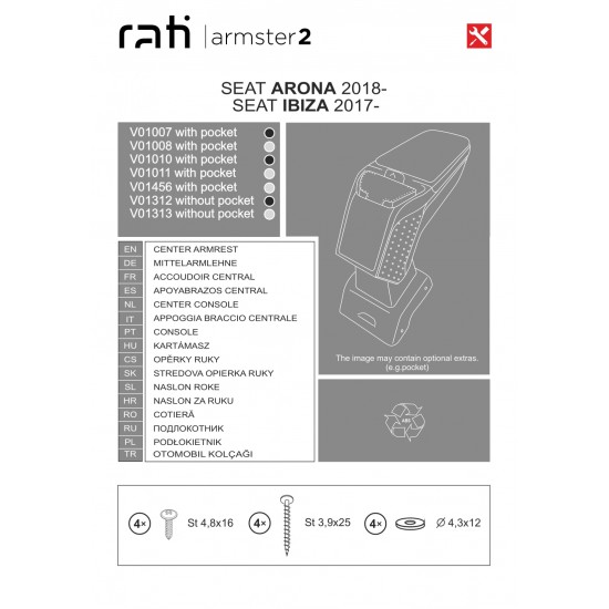 Cotiera Armster 3 SEAT ARONA 2018-prez capac piele eco, neagra
