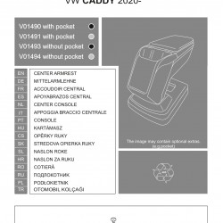 Cotiera Armster 2 VW CADDY 2020-prezent negru fara portofel